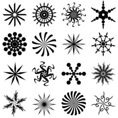 Set of abstract stars or spirals