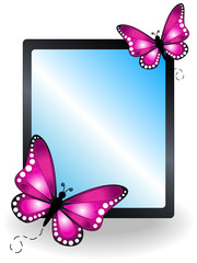 Pink butterfly message board
