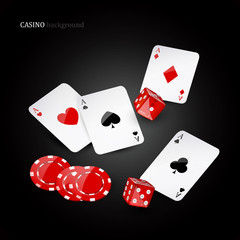 Vector illustration of casino elements