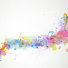 Vector Illustration of an Abstract Background with Music notes - 50718215