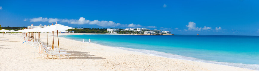 Panorama of a beautiful Caribbean beach