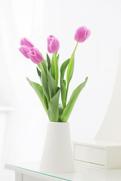 tulips in room