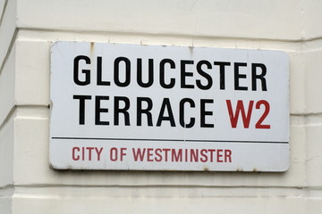 Gloucester terrace street sign