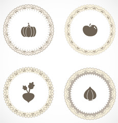 Vintage labels with icons