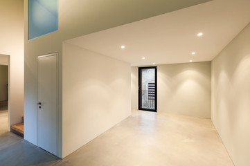 Interior of stylish modern house, wide room