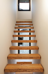 Interior of stylish modern house, view of the stairs