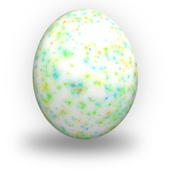 Uovo di pasqua colorato su fondo bianco