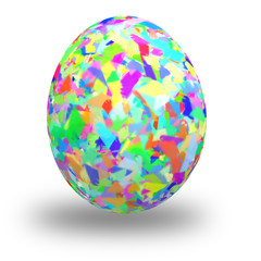 Uovo di pasqua arlecchino su fondo bianco