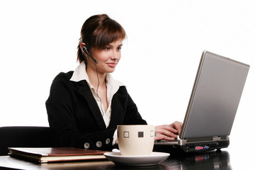 Beautiful woman working with laptop