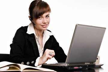 Beautiful call center operator