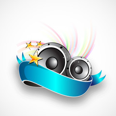 Abstract music background with speakers.