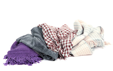 Different plaids isolated on white