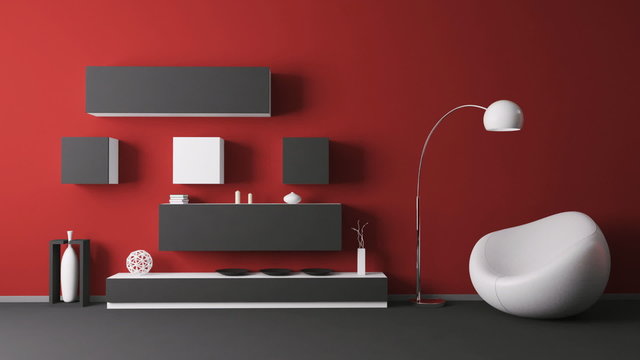 Interior of living room 3d animation