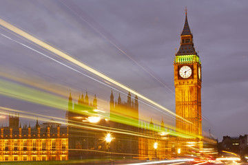 Fototapeta na wymiar Big Ben and the Houses of Parliament, London, UK