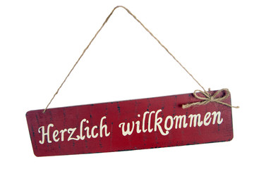 Schild - Herzlich willkommen
