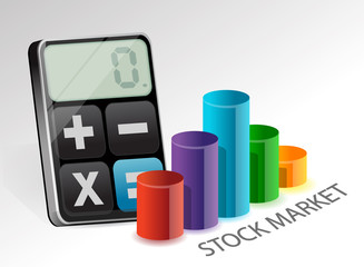 Obraz premium stock market and modern calculator