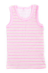 Pile of baby clothes isolated on white