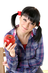 Smiling Girl With Apple