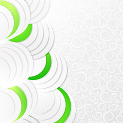 Abstract green paper circles