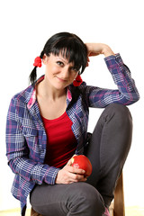 Girl With Red Apple