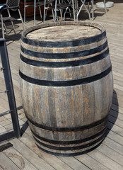 old wooden barrel