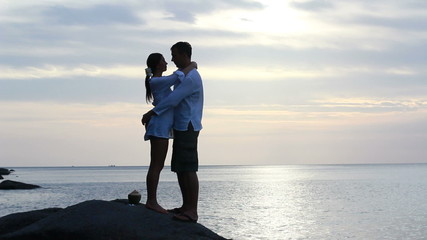 loving couple on the beach