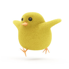 Running Easter Little Chicken isolated on white background