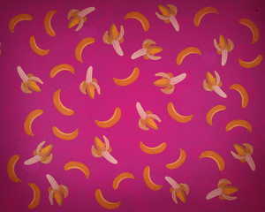 Fototapeta premium Bananas and Love !! background.pattern.illustration