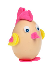 Easter chicken isolated on white with clipping path