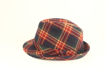 tartan style red hat
