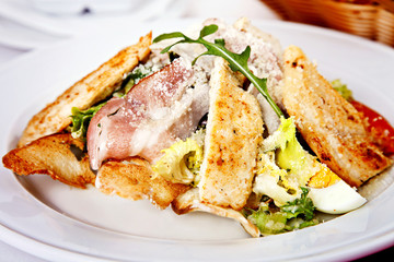 Close up of Caesar salad