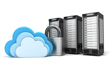 3 gesicherte Cloud Computing Server, verschlüsselt