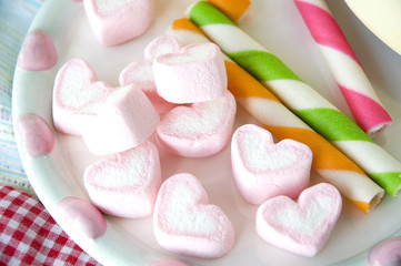 pink heart marshmallow for kids