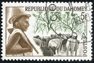 stamp printed in Dahomey