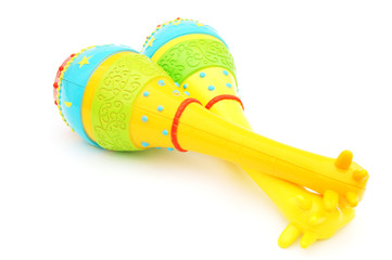 maracas - toy for child on white background