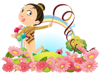 A dancer in the hill with a graden