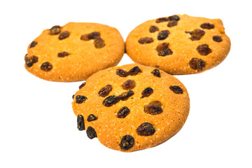 cookies with raisins isolated