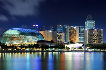 Obraz premium Singapore skyline at night