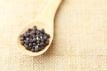 pepper in wooden spoon