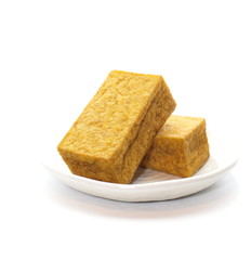 tofu blocks isolated on white