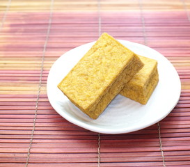 tofu blocks isolated on white