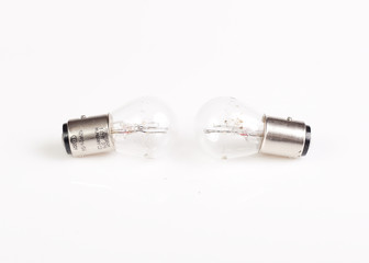 Two light bulbs isolated on white background.