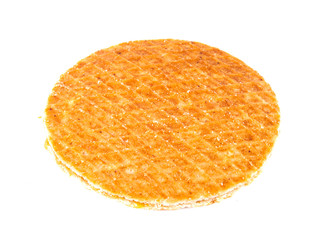 waffles with caramel isolated