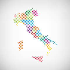 Italien Karte mit Bundesl&auml;ndern