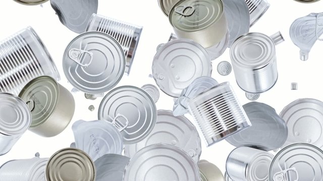 Falling Tins as background video (with Alpha)