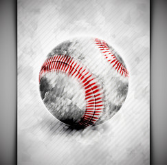 Baseball ball watercolor