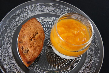 Financier à la figue et au Spéculoos et sa compotée d'abricot