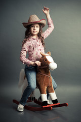 Funny little cowgirl