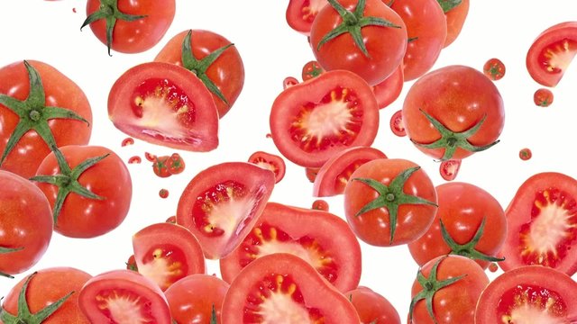 Falling Tomatoes as background video (with Alpha)