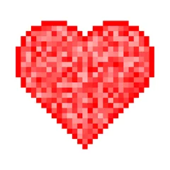 Rideaux velours Pixels Icône de pixel de coeur
